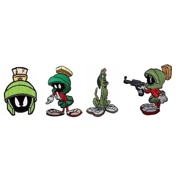 Marvin The Martian Cartoon Character Head Embroidered Iron On Patch 